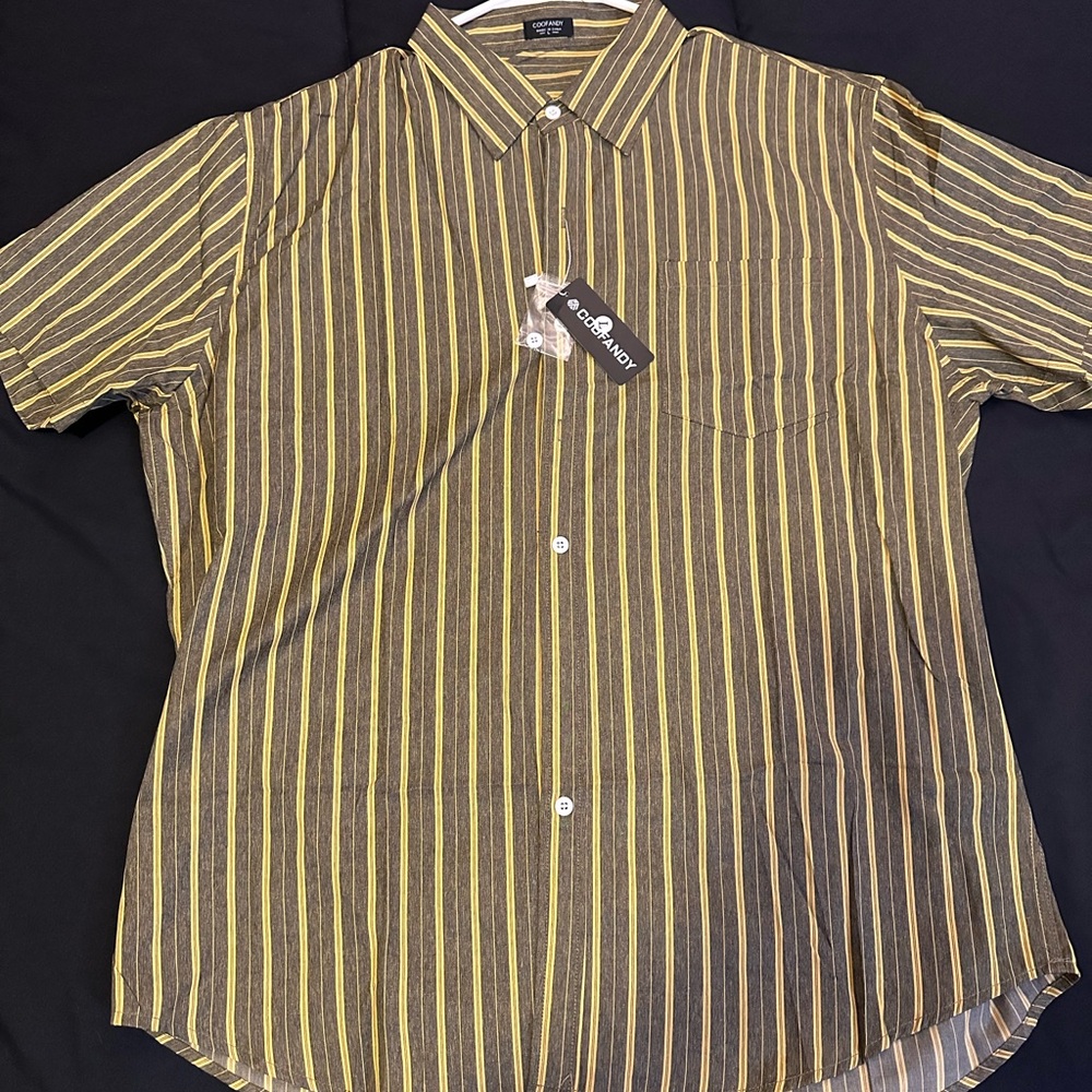 Men's Striped Brown Shirt